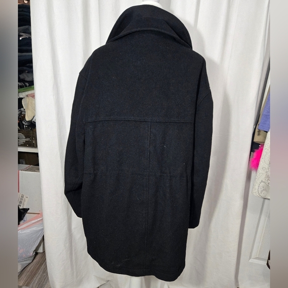 Chaps Men’s Wool Blend Black Coat Size 44 Regular - Picture 4 of 9